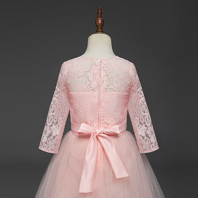 Lace Prom Girl Years 3-13 Kids Dress Princess Flower