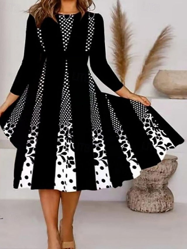 Women's Midi Dress Print Dress Fashion Modern Daily Office