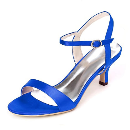 Gold Wedding Adjustable Women's Satin Ankle Heels with