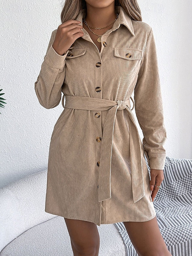 Women's Mini Dress Shirt Dress Fashion Modern Daily Office