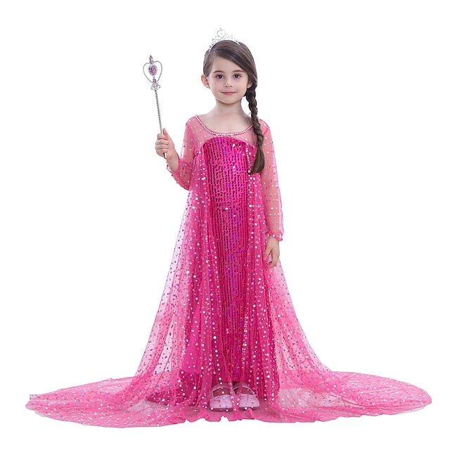Flower Princess Elsa Girls' Movie Girl Dress Frozen