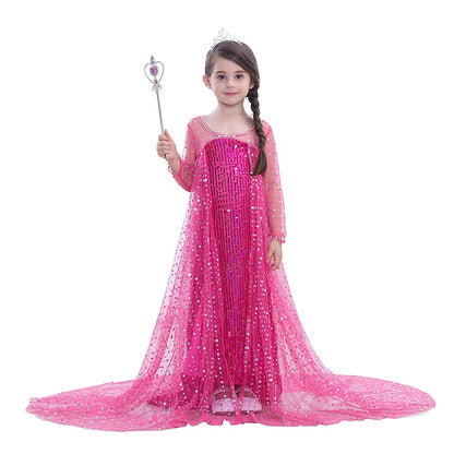 Flower Princess Elsa Girls' Movie Girl Dress Frozen