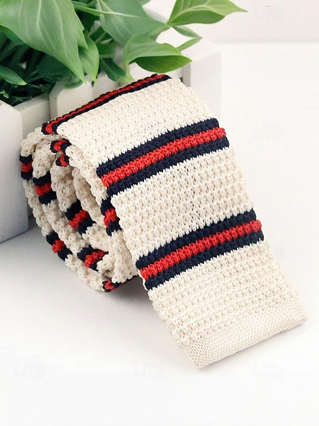 - Neck Men's Stripe Stylish Knit Christmas Tie Woven