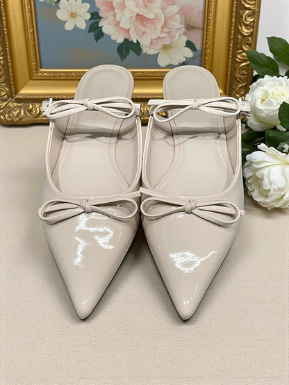 with Rhinestone Black Toe Pointed Women's Flats