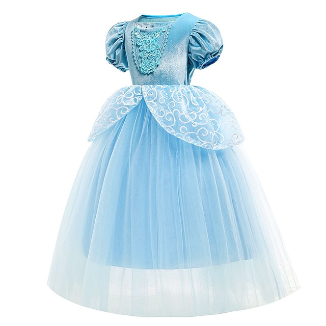 Girl Dress Princess Cinderella Flower Fairytale Theme Party