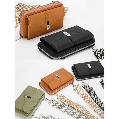 Crossbody Faux Damen Geometrische Tasche Muster mit Leder