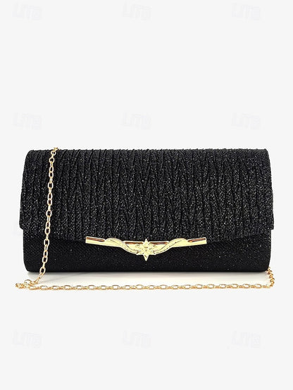 Evening Clutch Women's Handbag - Glitter Elegant Gold Party