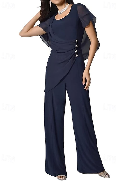 Cape / the Elegant of Bride Mother Pantsuit Jumpsuit Dress