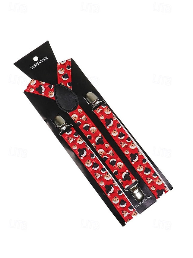 Snowman Suspenders Men's Christmas with