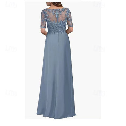Simple Bride A-Line V Elegant Dress Neck the Mother of