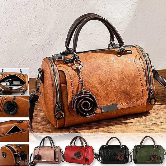 Vintage-Stil Floral Handtasche Damen Kunstleder