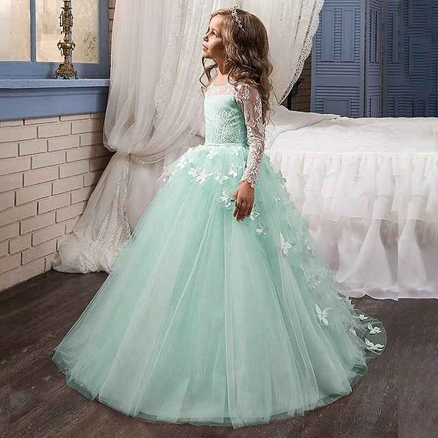 Color Solid Girls' Communion Kids First Dress Party