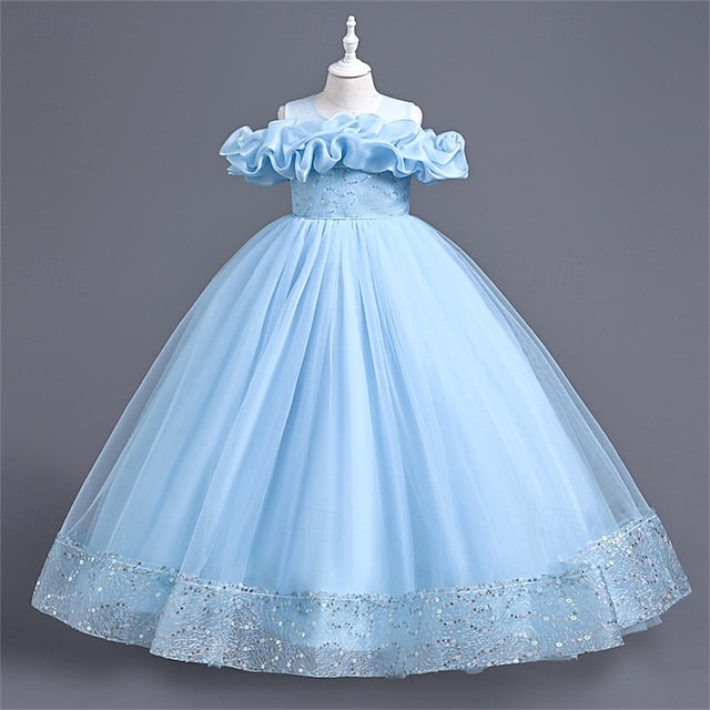 Party Kids Girls' Dress Color Solid Flower Girl