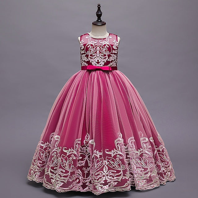 Girls' Dress Christening Sleeveless Flower Wedding Kids