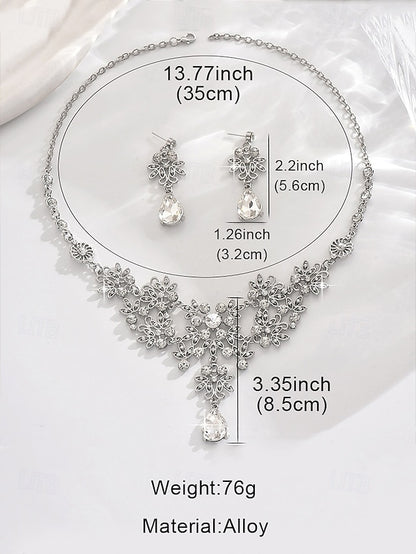 Jewelry and Elegant Tiara Rhinestone Set Women's – Silver