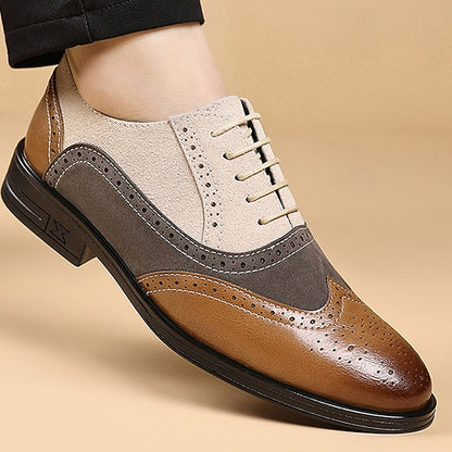 Gray Brown Classic Shoes Brogue and Men's Oxford Dress