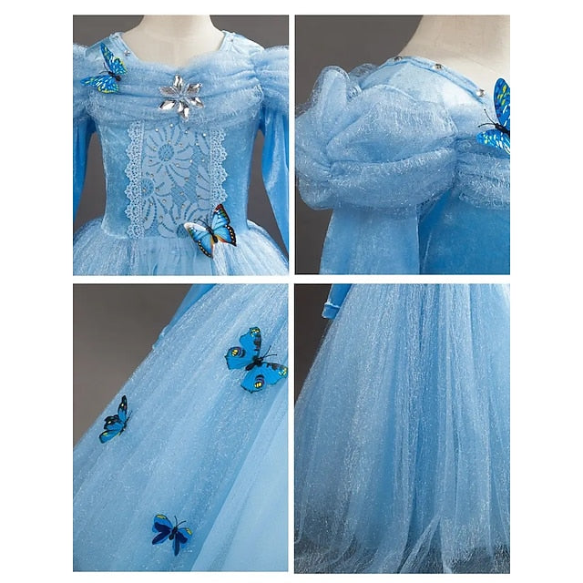 Flower Costume Princess Frozen Party Elsa Girl Dress Theme Tulle