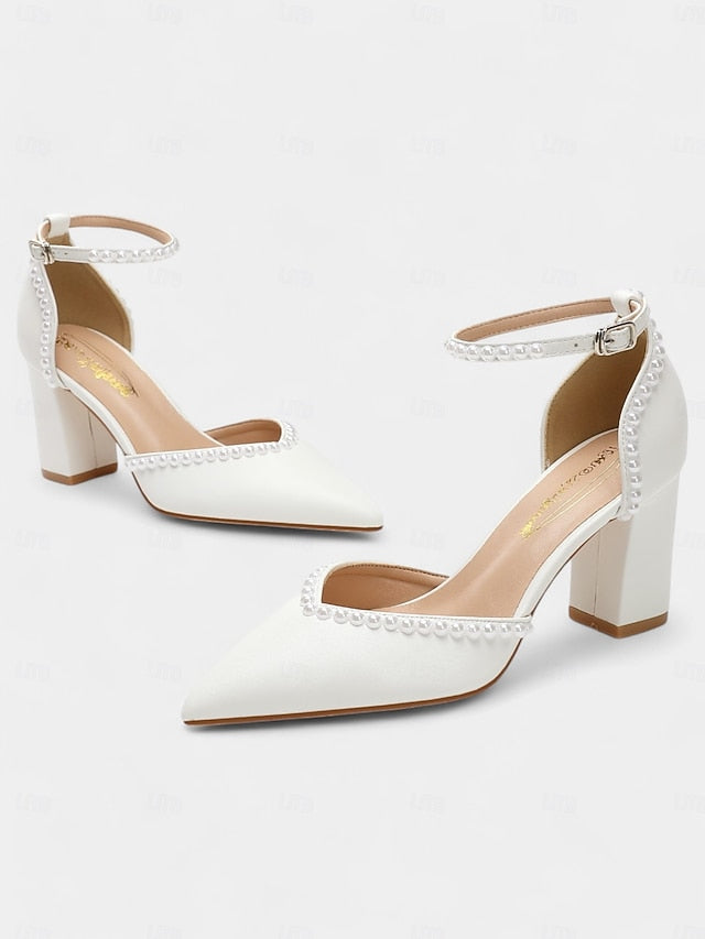 Heels Elegant Wedding Pearl-Embellished Women's