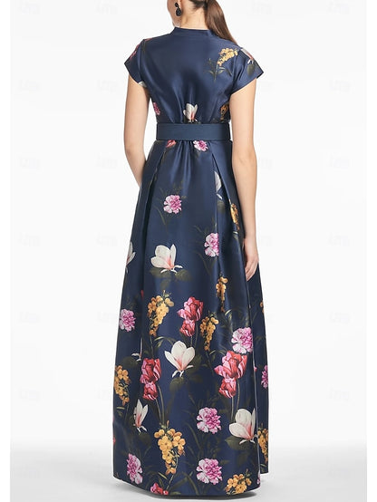 Wedding Dress Split Evening Floor A-Line Gown Formal High Guest