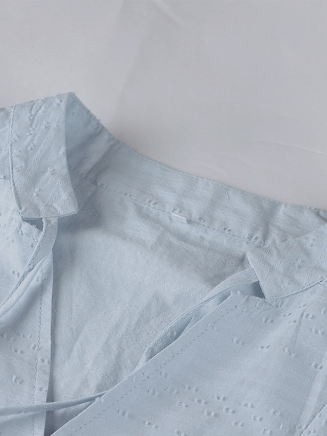 Women's Blue White Green Summer Spring Fall Midi Dress