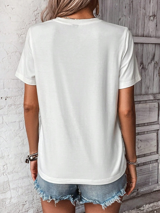 Women's T Shirt Graphic Letter American Flag Vintage