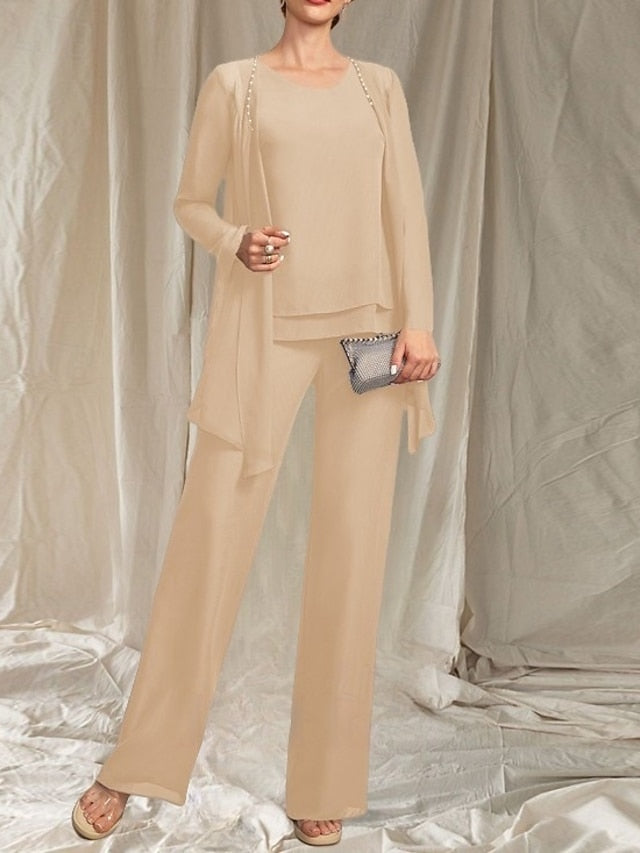 Mother the Pantsuit Elegant Piece of 3 Bride Wedding Guest Dress