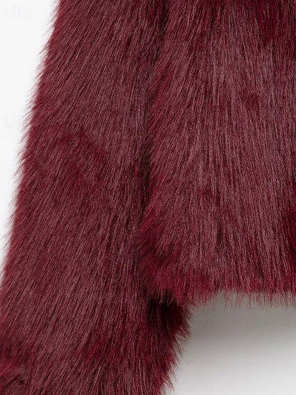Women's Faux Furs Warm Comfortable Coat Leathers Fur