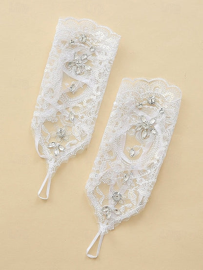 Elegant with Accessories Wedding – Bridal Pearls Lace Gloves