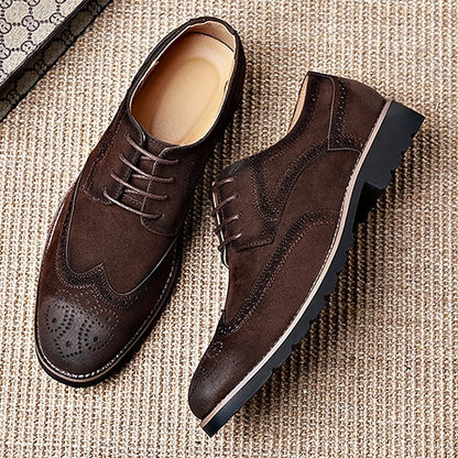 Brogue – Lace-Up Men's Derby Shoes Vintage Dress Brown
