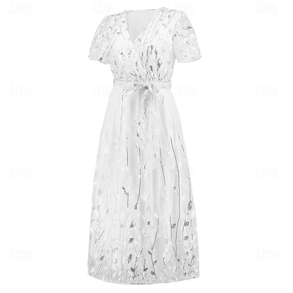 Neck Elegant Bride V Mother Sequin Dress the A-Line of