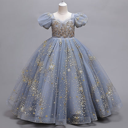 Short Dot Flower Girls' Dress Kids Party Polka Star