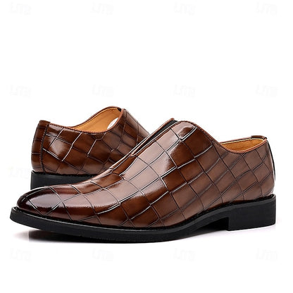 Shoes Slip-On – Crocodile Burgundy Men's Dress Pattern