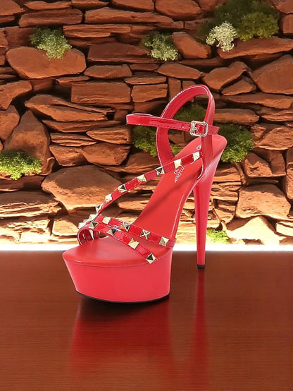 Platform Women's Straps Studded Heels with Stiletto