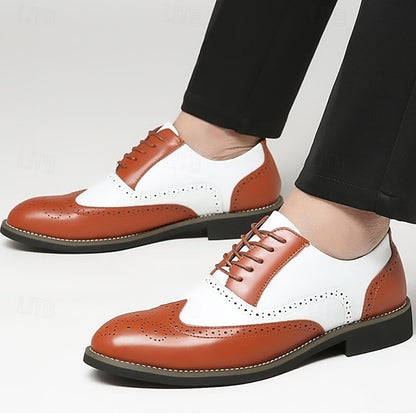 Brogue Two-Tone Oxford White in Men's Shoes Wingtip