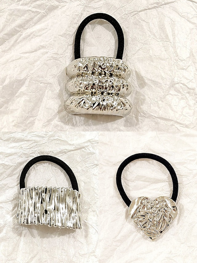 with Hair Tone Gold Scrunchies Band Elastic Women's -