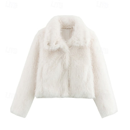 Furs Women's Faux Buttons Coat Warm Fur Comfortable