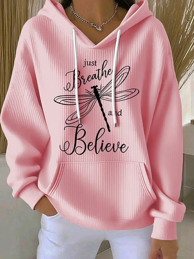 Women's Pullover Hoodie Sweatshirt Graphic Letter Punk