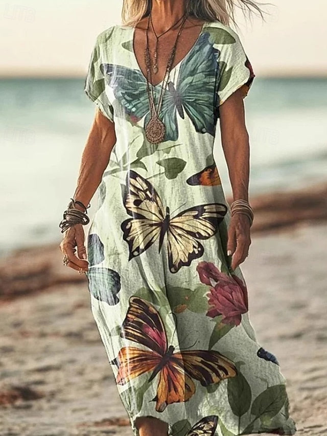 Women's Midi Dress Floral Dress Print Dress Classic Modern