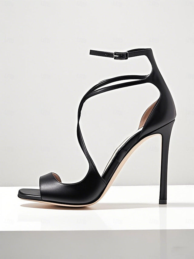 Satin Elegant Stiletto Lavender - Heels Crisscross Women's