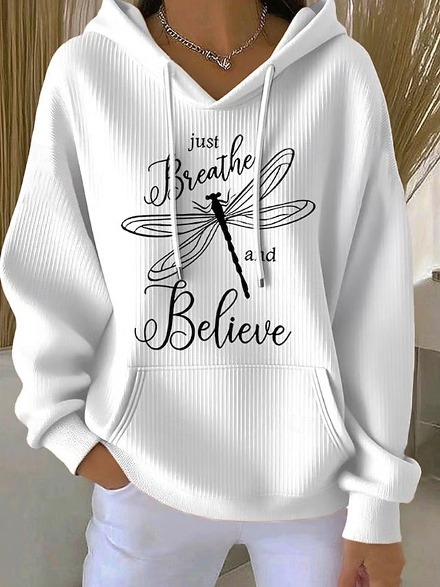 Women's Pullover Hoodie Sweatshirt Graphic Letter Punk