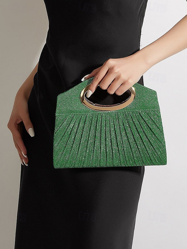 Handle Bag Women's Clutch with Evening Gold Glitter