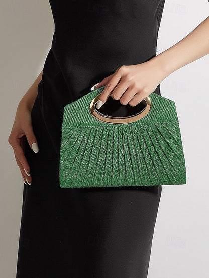 Handle Bag Women's Clutch with Evening Gold Glitter