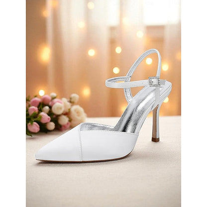 Strap Ankle - Women's with Green Satin Stiletto Heels