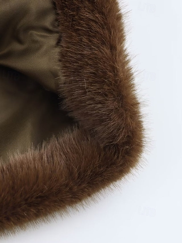 Comfortable Faux Warm Buttons Fur Women's Teddy Coat