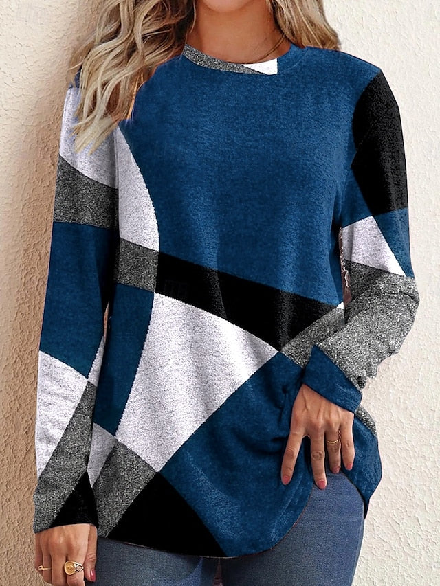 Women's T shirt Long Sleeve Crew Neck Long Sleeve Tunic