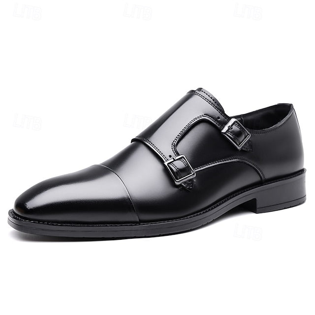 – Shoes Elegant Men's Monk Strap Dress Leather Double