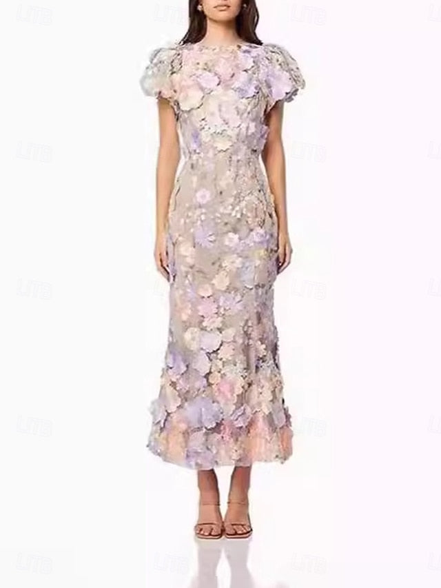 Mermaid Floral Embroidered Lace Dresses Elegant Dress Wedding