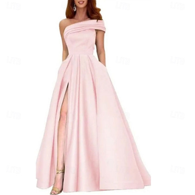 A-Line Floor Length Prom Dresses Evening Gown Quinceanera