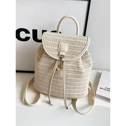 Straw Rattan Women with Bag Woven – Boho for Backpack Travel