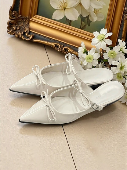 with Rhinestone Black Toe Pointed Women's Flats